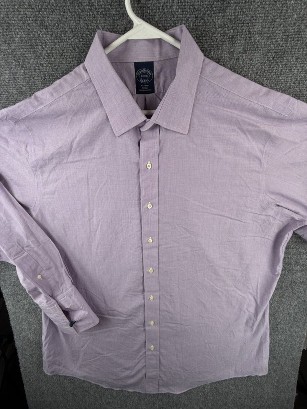 Brooks Brothers Purple 18 34/35 Cotton Non Iron Long Sleeve Button Up Shirt Men